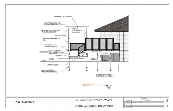Side Elevation Deck Plans working drawings
