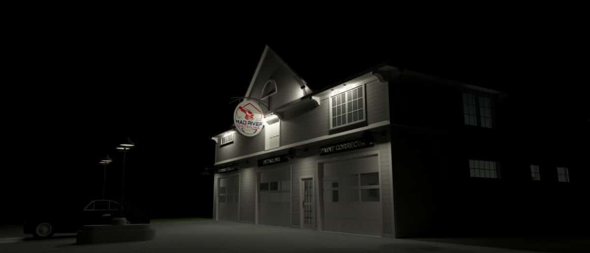 3D rendering with lighting - commercial restoration building section working drawing historic commercial restoration Winstead CT
