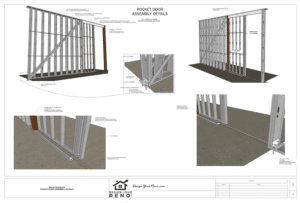 Pocket door framing detail for oversized doors in 11'6 walls