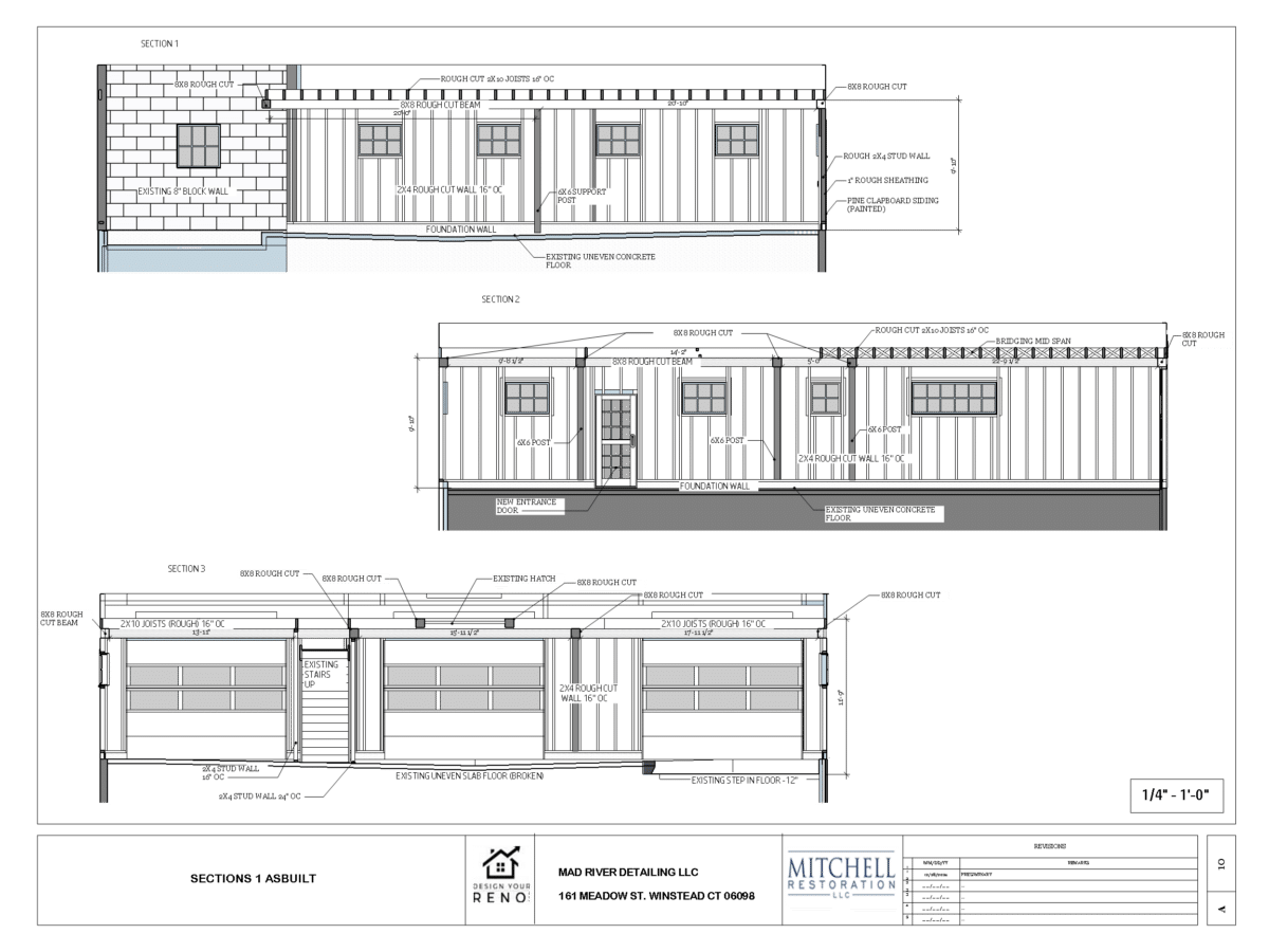 building section working drawing historic commercial restoration Winstead CT